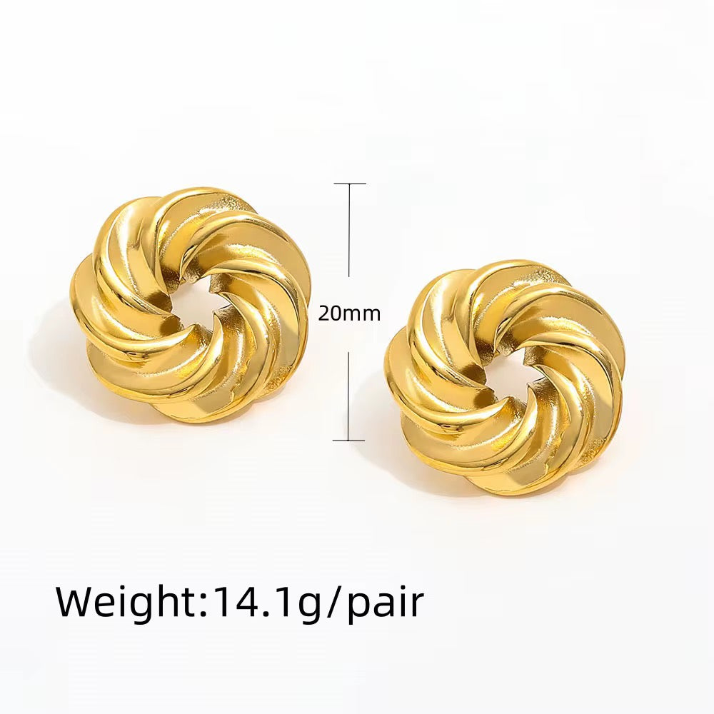 Twisted Sunflower Stud Earrings