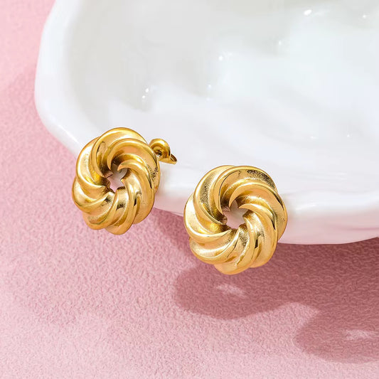 Twisted Sunflower Stud Earrings