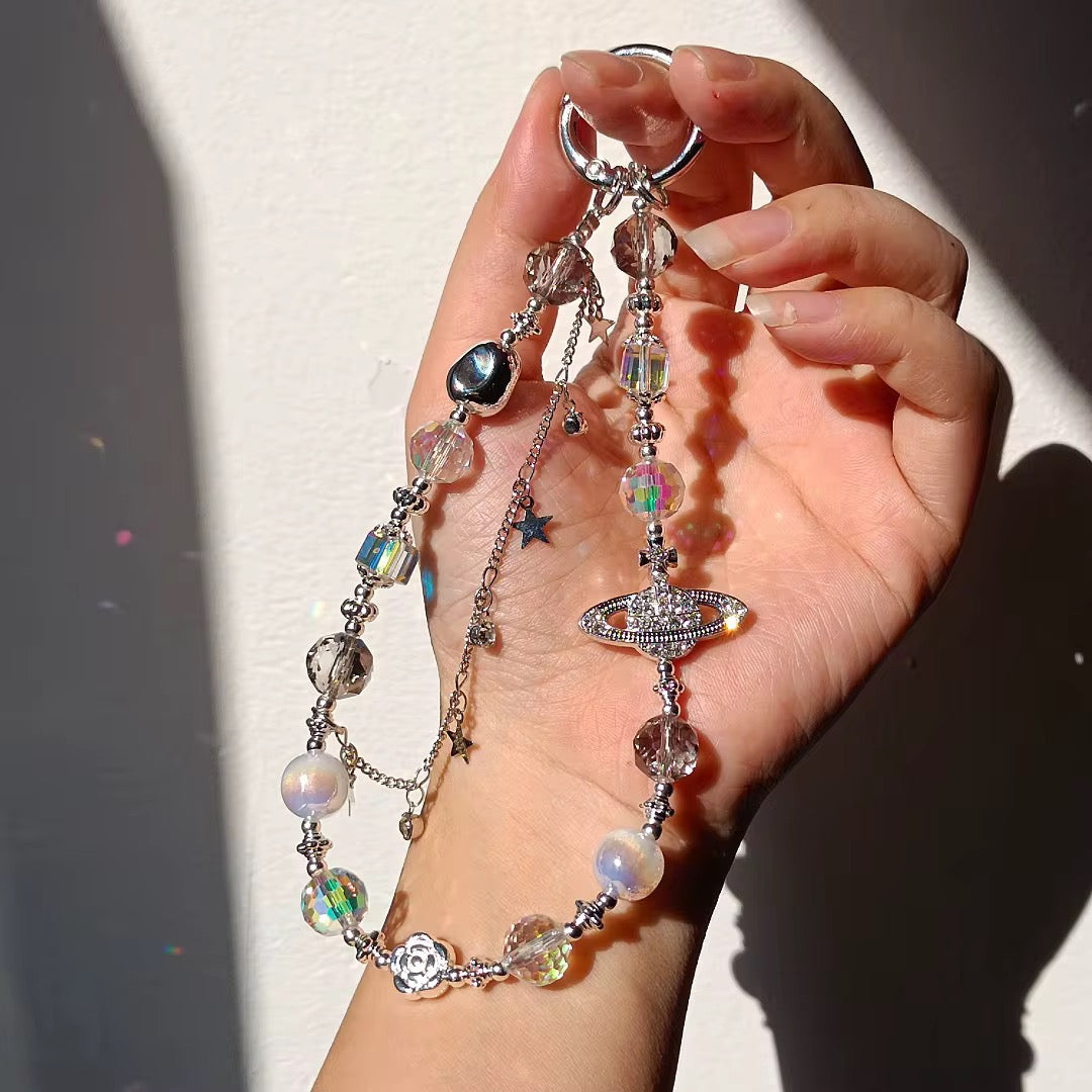 Celestial Saturn Beaded Phone Chaino