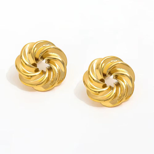 Twisted Sunflower Stud Earrings