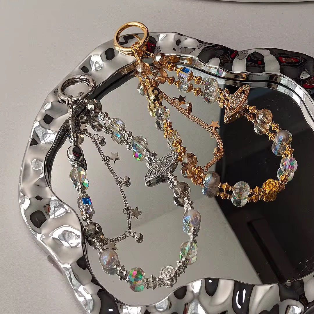 Celestial Saturn Beaded Phone Chaino